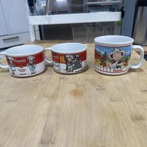 Set of 3 Vintage 1993 Campbells Soup Mug Cup Bowl M’m! M’m! Good! By Westwood *
